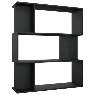 vidaXL Βιβλιοθήκη/Διαχωριστικό Χώρου Μαύρο 80x24x96cm Επεξ. Ξύλο 1 τεμ.