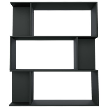 vidaXL Βιβλιοθήκη/Διαχωριστικό Χώρου Μαύρο 80x24x96cm Επεξ. Ξύλο 1 τεμ.