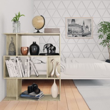 vidaXL Βιβλιοθήκη/Διαχωριστικό Sonoma Δρυς 80x24x96cm Επεξ. Ξύλο 1 τεμ.