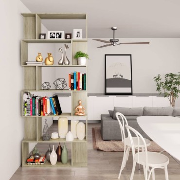 vidaXL Βιβλιοθήκη/Διαχωριστικό Sonoma Δρυς 80x24x192cm Επεξ. Ξύλο 1 τεμ.