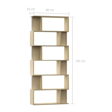 vidaXL Βιβλιοθήκη/Διαχωριστικό Sonoma Δρυς 80x24x192cm Επεξ. Ξύλο 1 τεμ.