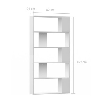 vidaXL Βιβλιοθήκη/Διαχωριστικό Χώρου Λευκό 80x24x159cm Επεξ. Ξύλο 1 τεμ.