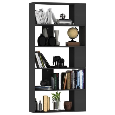 vidaXL Βιβλιοθήκη/Διαχωριστικό Χώρου Μαύρο 80x24x159cm Επεξ. Ξύλο 1 τεμ.
