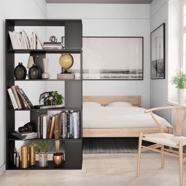 vidaXL Βιβλιοθήκη/Διαχωριστικό Χώρου Μαύρο 80x24x159cm Επεξ. Ξύλο 1 τεμ.