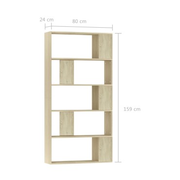 vidaXL Βιβλιοθήκη/Διαχωριστικό Sonoma Δρυς 80x24x159cm Επεξ. Ξύλο 1 τεμ.