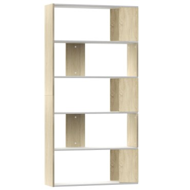 vidaXL Βιβλιοθήκη/Διαχωρισ. Λευκό/Sonoma Δρυς 80x24x159cm 1 τεμ.
