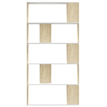 vidaXL Βιβλιοθήκη/Διαχωρισ. Λευκό/Sonoma Δρυς 80x24x159cm 1 τεμ.