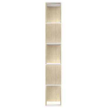vidaXL Βιβλιοθήκη/Διαχωρισ. Λευκό/Sonoma Δρυς 80x24x159cm 1 τεμ.
