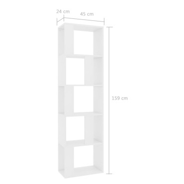 vidaXL Βιβλιοθήκη/Διαχωριστικό Χώρου Λευκό 45x24x159cm Επεξ. Ξύλο 1 τεμ.