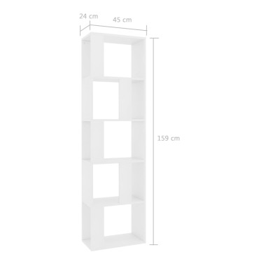 vidaXL Βιβλιοθήκη/Διαχωριστικό Χώρου Λευκό 45x24x159cm Μοριοσανίδα 1 τεμ.