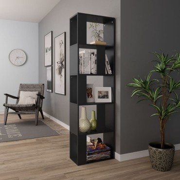 vidaXL Βιβλιοθήκη/Διαχωριστικό Χώρου Μαύρη 45x24x159cm Επεξ. Ξύλο 1 τεμ.