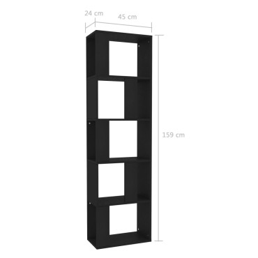 vidaXL Βιβλιοθήκη/Διαχωριστικό Χώρου Μαύρη 45x24x159cm Επεξ. Ξύλο 1 τεμ.
