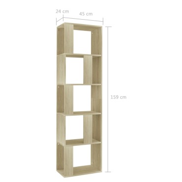 vidaXL Βιβλιοθήκη/Διαχωριστικό Sonoma Δρυς 45x24x159cm Επεξ. Ξύλο 1 τεμ.
