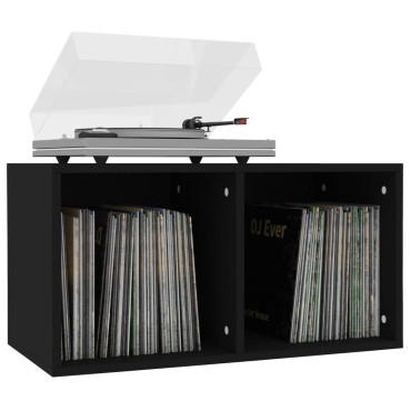 vidaXL Έπιπλο Δίσκων Βινυλίου Μαύρο 71x34x36cm Επεξεργ. Ξύλο 1 τεμ.