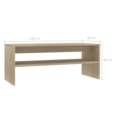 vidaXL Τραπεζάκι Σαλονιού Sonoma Δρυς 100x40x40cm από Επεξ. Ξύλο 1 τεμ.