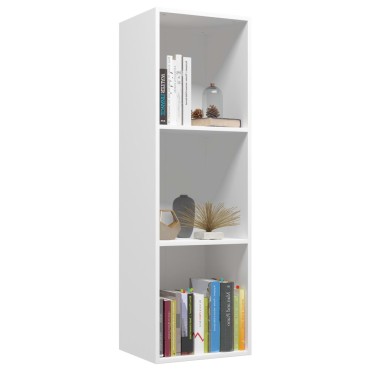 vidaXL Βιβλιοθήκη/Έπιπλο Τηλεόρασης Λευκό 36x30x114cm Επεξ. Ξύλο 1 τεμ.