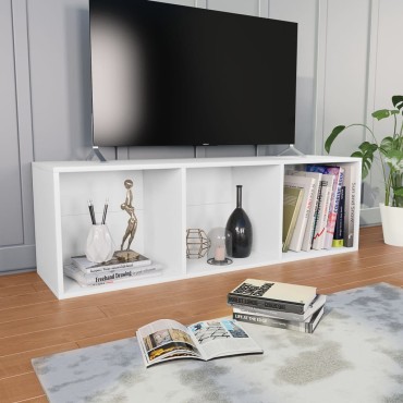 vidaXL Βιβλιοθήκη/Έπιπλο Τηλεόρασης Λευκό 36x30x114cm Επεξ. Ξύλο 1 τεμ.