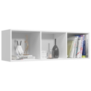 vidaXL Βιβλιοθήκη/Έπιπλο Τηλεόρασης Λευκό 36x30x114cm Επεξ. Ξύλο 1 τεμ.