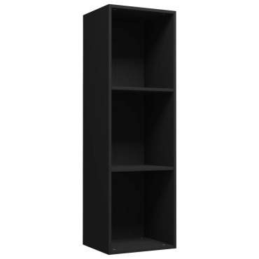 vidaXL Βιβλιοθήκη/Έπιπλο Τηλεόρασης Μαύρο 36x30x114cm Μοριοσανίδα 1 τεμ.