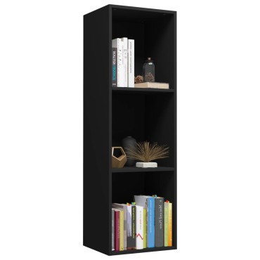 vidaXL Βιβλιοθήκη/Έπιπλο Τηλεόρασης Μαύρο 36x30x114cm Μοριοσανίδα 1 τεμ.