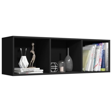 vidaXL Βιβλιοθήκη/Έπιπλο Τηλεόρασης Μαύρο 36x30x114cm Μοριοσανίδα 1 τεμ.