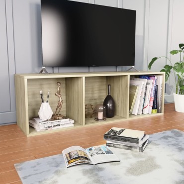 vidaXL Βιβλιοθήκη/Έπιπλο TV Sonoma Δρυς 36x30x114cm από Μοριοσανίδα 1 τεμ.