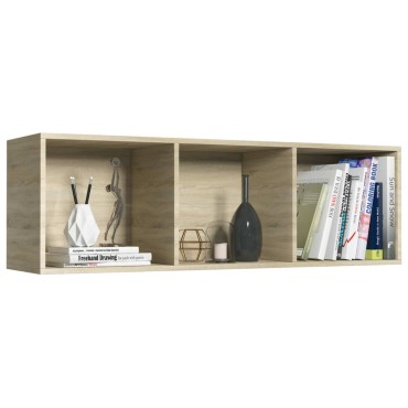 vidaXL Βιβλιοθήκη/Έπιπλο TV Sonoma Δρυς 36x30x114cm από Μοριοσανίδα 1 τεμ.