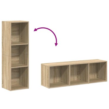 vidaXL Βιβλιοθήκη/Έπιπλο TV Sonoma Δρυς 36x30x114cm από Μοριοσανίδα 1 τεμ.
