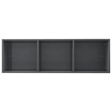 vidaXL Βιβλιοθήκη/Έπιπλο TV Γυαλιστερό Γκρι 36x30x114cm Επεξ. Ξύλο 1 τεμ.