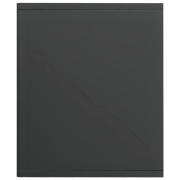 vidaXL Βιβλιοθήκη/Έπιπλο TV Γυαλιστερό Γκρι 36x30x114cm Επεξ. Ξύλο 1 τεμ.