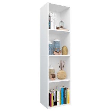 vidaXL Βιβλιοθήκη/Έπιπλο Τηλεόρασης Λευκό 36x30x143cm Επεξ. Ξύλο 1 τεμ.