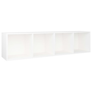 vidaXL Βιβλιοθήκη/Έπιπλο Τηλεόρασης Λευκό 36x30x143cm Επεξ. Ξύλο 1 τεμ.