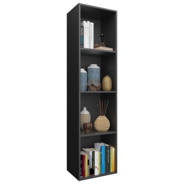 vidaXL Βιβλιοθήκη/Έπιπλο Τηλεόρασης Μαύρο 36x30x143cm Επεξ. Ξύλο 1 τεμ.