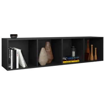 vidaXL Βιβλιοθήκη/Έπιπλο Τηλεόρασης Μαύρο 36x30x143cm Επεξ. Ξύλο 1 τεμ.