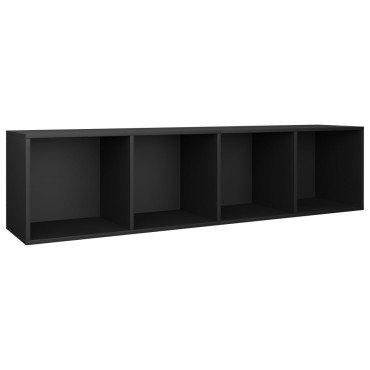 vidaXL Βιβλιοθήκη/Έπιπλο Τηλεόρασης Μαύρο 36x30x143cm Επεξ. Ξύλο 1 τεμ.