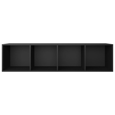 vidaXL Βιβλιοθήκη/Έπιπλο Τηλεόρασης Μαύρο 36x30x143cm Επεξ. Ξύλο 1 τεμ.