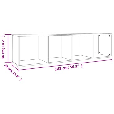 vidaXL Βιβλιοθήκη/Έπιπλο TV Sonoma Δρυς 36x30x143cm από Επεξ. Ξύλο 1 τεμ.