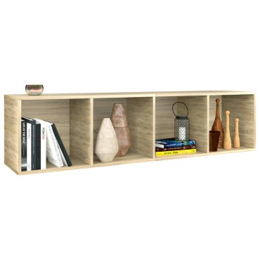 vidaXL Βιβλιοθήκη/Έπιπλο TV Sonoma Δρυς 36x30x143cm από Επεξ. Ξύλο 1 τεμ.