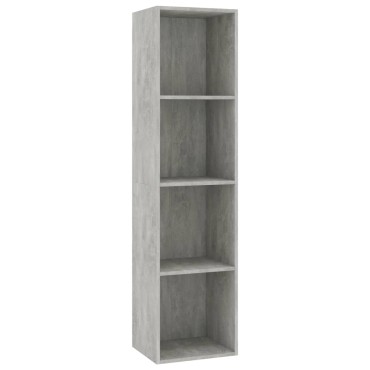 vidaXL Βιβλιοθήκη/Έπιπλο TV Γκρι Σκυροδέματος 36x30x143cm Επεξ. Ξύλο 1 τεμ.