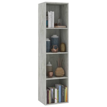 vidaXL Βιβλιοθήκη/Έπιπλο TV Γκρι Σκυροδέματος 36x30x143cm Επεξ. Ξύλο 1 τεμ.
