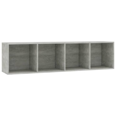vidaXL Βιβλιοθήκη/Έπιπλο TV Γκρι Σκυροδέματος 36x30x143cm Επεξ. Ξύλο 1 τεμ.