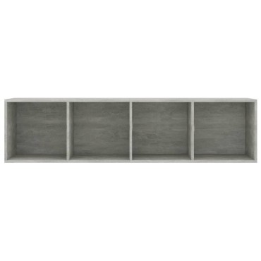 vidaXL Βιβλιοθήκη/Έπιπλο TV Γκρι Σκυροδέματος 36x30x143cm Επεξ. Ξύλο 1 τεμ.