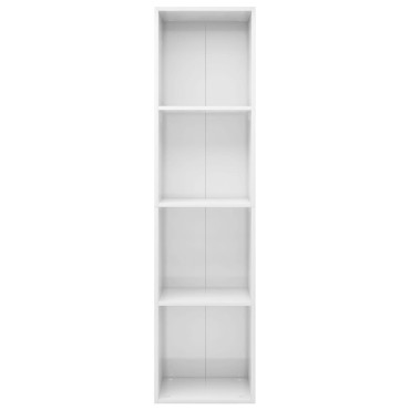 vidaXL Βιβλιοθήκη/Έπιπλο TV Γυαλιστερό Λευκό 36x30x143cm Επεξ. Ξύλο 1 τεμ.