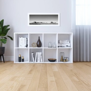 vidaXL Ραφιέρα/Βιβλιοθήκη Λευκή 66x30x130cm από Μοριοσανίδα 1 τεμ.