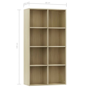 vidaXL Ραφιέρα/Βιβλιοθήκη Sonoma Δρυς 66x30x130cm από Επεξ. Ξύλο 1 τεμ.