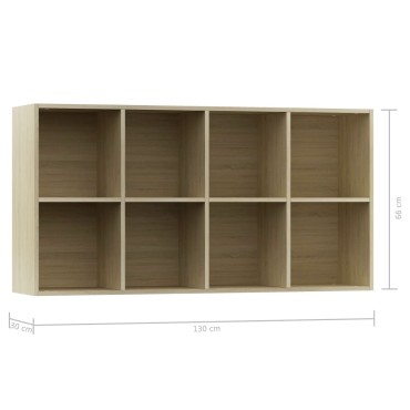 vidaXL Ραφιέρα/Βιβλιοθήκη Sonoma Δρυς 66x30x130cm από Επεξ. Ξύλο 1 τεμ.