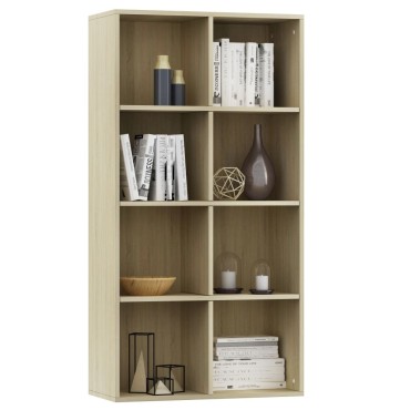 vidaXL Ραφιέρα/Βιβλιοθήκη Sonoma Δρυς 66x30x130cm από Επεξ. Ξύλο 1 τεμ.