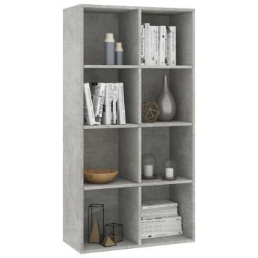 vidaXL Ραφιέρα/Βιβλιοθήκη Γκρι Σκυροδέματος 66x30x130cm Επεξ. Ξύλο 1 τεμ.