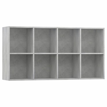 vidaXL Ραφιέρα/Βιβλιοθήκη Γκρι Σκυροδέματος 66x30x130cm Επεξ. Ξύλο 1 τεμ.
