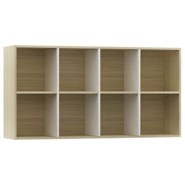 vidaXL Ραφιέρα/Βιβλιοθήκη Λευκή/Sonoma 66x30x130cm από Μοριοσανίδα 1 τεμ.